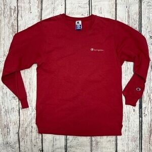 Champion Vintage 1990s Brick Colored Stitched Pullover Jumper Logo Sweatshirt